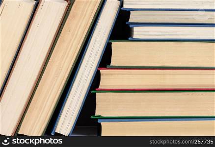 stack of various books, full frame