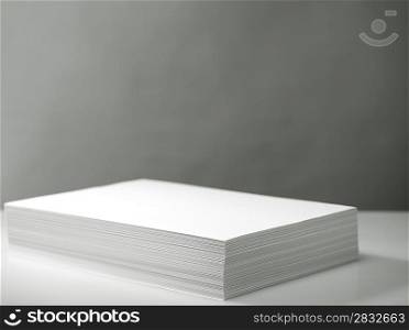 Stack of white printer and copier paper