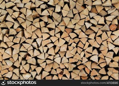 Stack of wood for cold winter