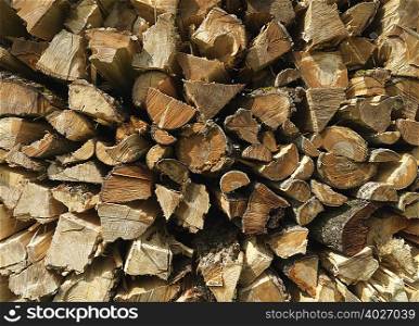 Stack of wooden logs