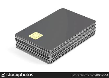 Stack with blank cards, can be used for telephone, bank or key cards