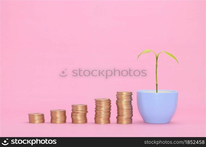 stacked coin concept financial growth stocks invest taxes income