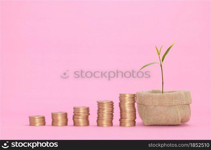 stacked coin concept financial growth stocks invest taxes income