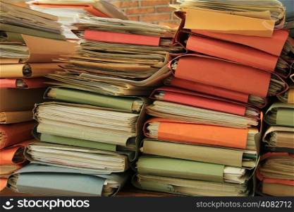 Stacked office files