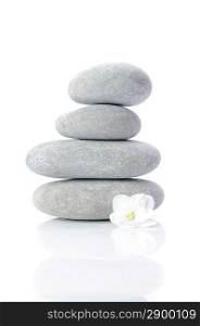 Stacked stones isolated on white