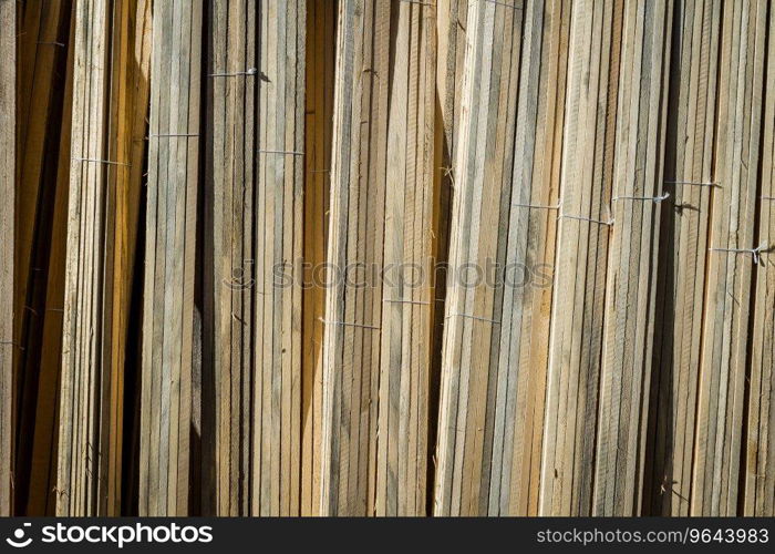 Stacked wood pine timber for furniture production and construction