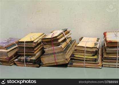 Stacks of old books