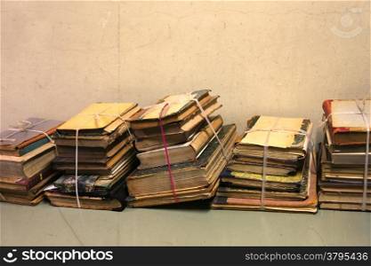 Stacks of old books