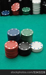 Stacks of poker chips