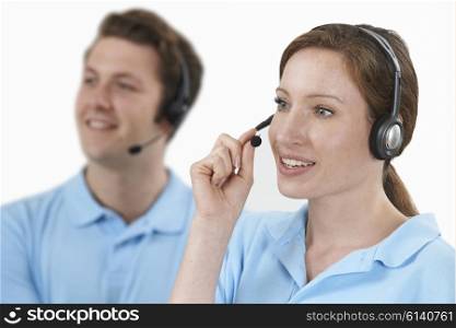 Staff Answering Calls In Customer Service Department