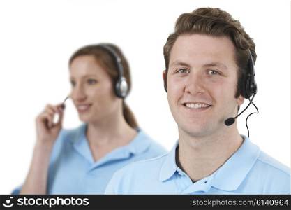 Staff Answering Calls In Customer Service Department
