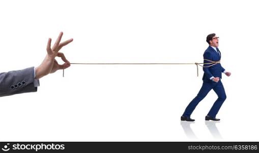 Staff retention concept with employee tied up