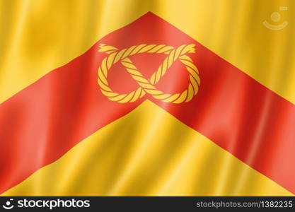 Staffordshire County flag, United Kingdom waving banner collection. 3D illustration. Staffordshire County flag, UK