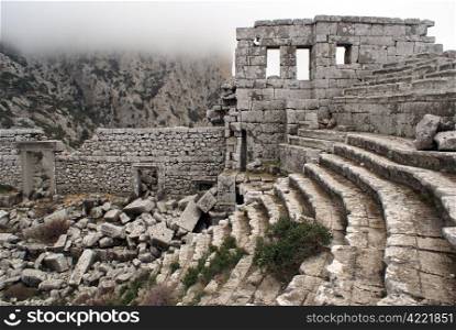 Stage and ruins of theater in Termessos near Antalya