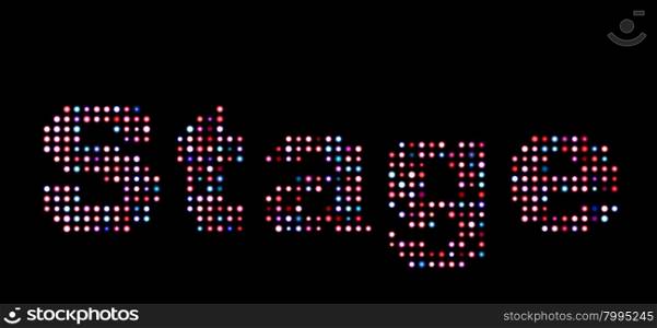 Stage colorful led text