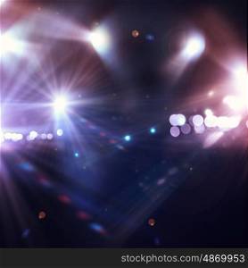 Stage lights. Background image of stage in color lights