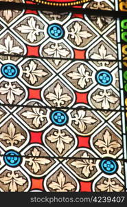 stained glass in a church in Nyons, detail