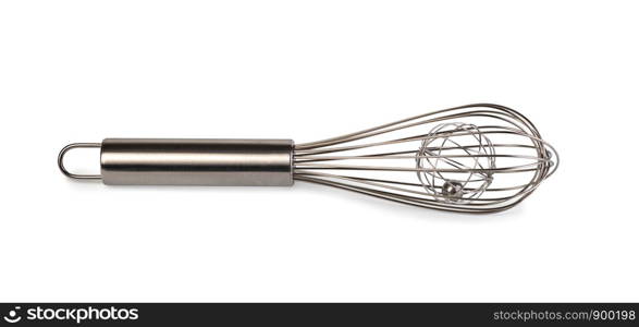 stainless balloon whisk isolated in white background. stainless balloon whisk