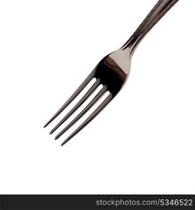 Stainless fork isolated on white background