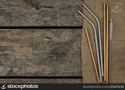 stainless metallic golden silver straws