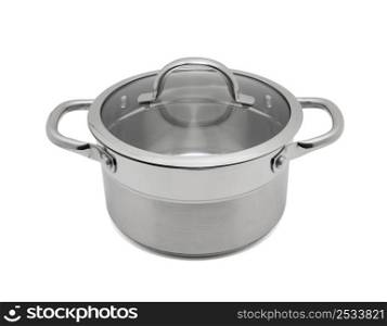 stainless pan isolated on white background