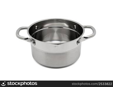 stainless pan isolated on white background