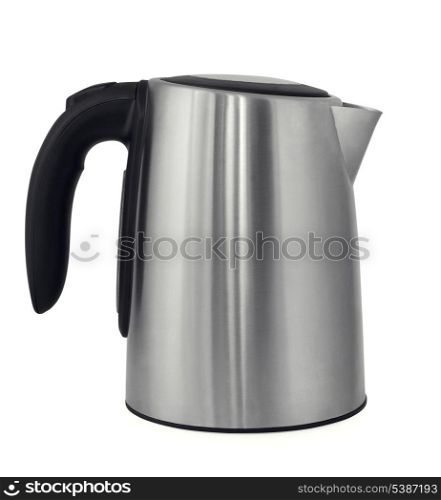 Stainless steel electric kettle isolated on white