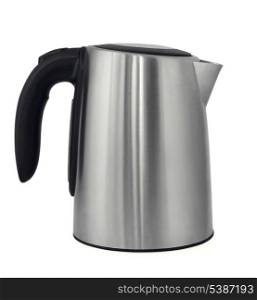 Stainless steel electric kettle isolated on white
