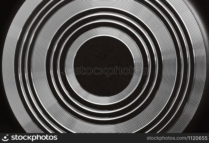 Stainless steel pattern of the pan,Frying pan metal background.