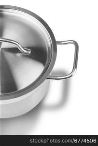 Stainless steel pot. Isolated on white background with clipping path