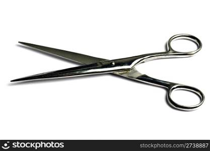 Stainless steel scissors isolated on a white background
