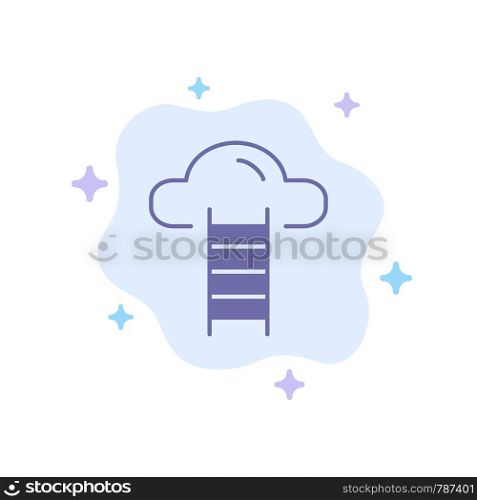 Stair, Cloud, User, Interface Blue Icon on Abstract Cloud Background