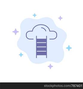 Stair, Cloud, User, Interface Blue Icon on Abstract Cloud Background