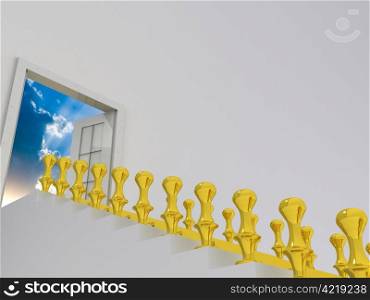 stair to sky. 3d