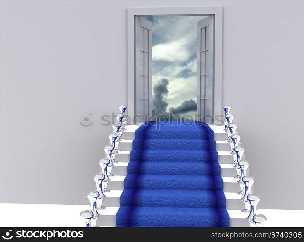 stair to sky. 3d