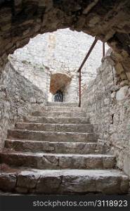 Staircase and arc in the center of Shibenik, Croatia