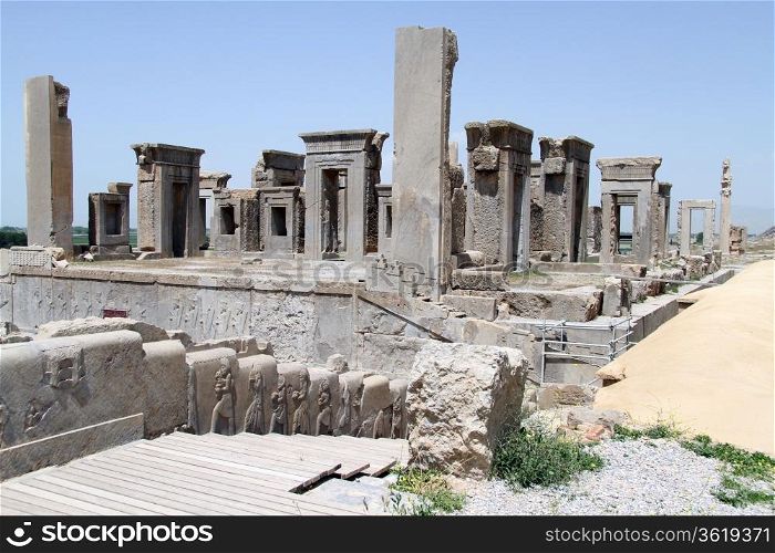 Staircase and ruins of big palace in Persepolis, Iran