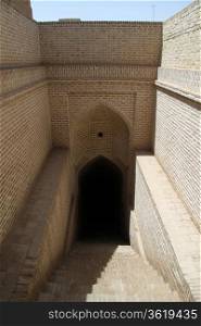 Staircase down underground in Yazd, Iran