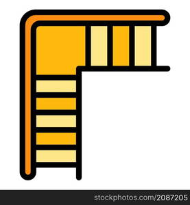 Staircase icon. Outline staircase vector icon color flat isolated. Staircase icon color outline vector