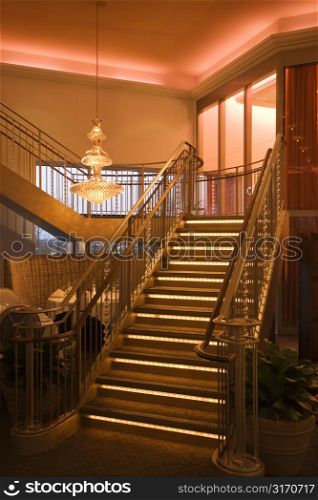 Staircase in fancy building.