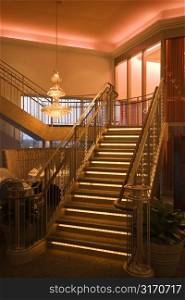 Staircase in fancy building.