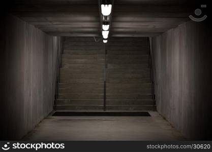 Staircase in underground passage - made from concrete material