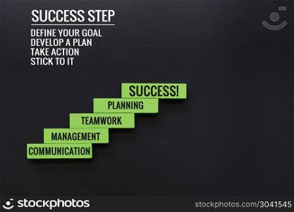 Staircase step to success. Successful business concept. wooden s. Staircase step to success. Successful business concept. wooden step with text and copy space