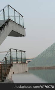 Staircases of a building, TEDA Promenade, Binhai, Tianjin, China