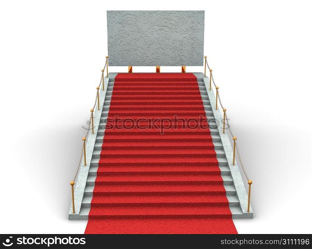 Stairs and bigboard. 3d