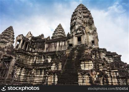 stairs and tower in Angkor Wat, Siem Reap, Cambodia