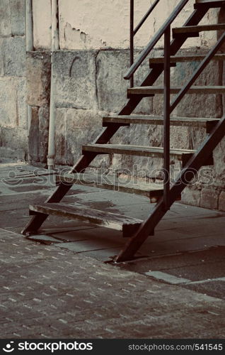 stairs architecture in the street in Bilbao city Spain