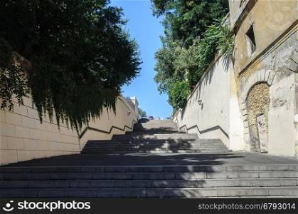 Stairs at beginning of Lanzheronovskaya street in Odessa, Ukraine