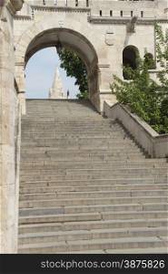 Stairs at Fisherman&rsquo;s Bastion in Budapest, Hungary