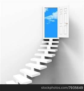 Stairs Concept Showing Ladder Of Success And Door Frame